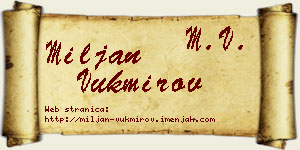 Miljan Vukmirov vizit kartica